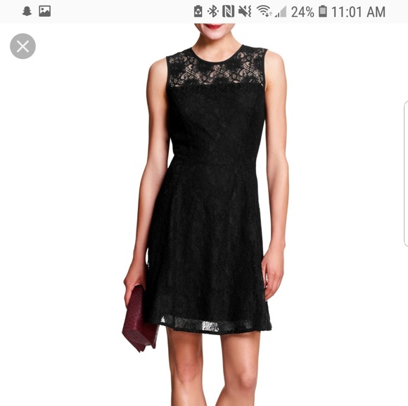 banana republic black lace dress